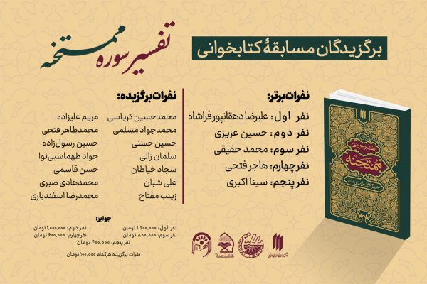 برندگان مسابقه کتاب تفسیر سوره ممتحنه